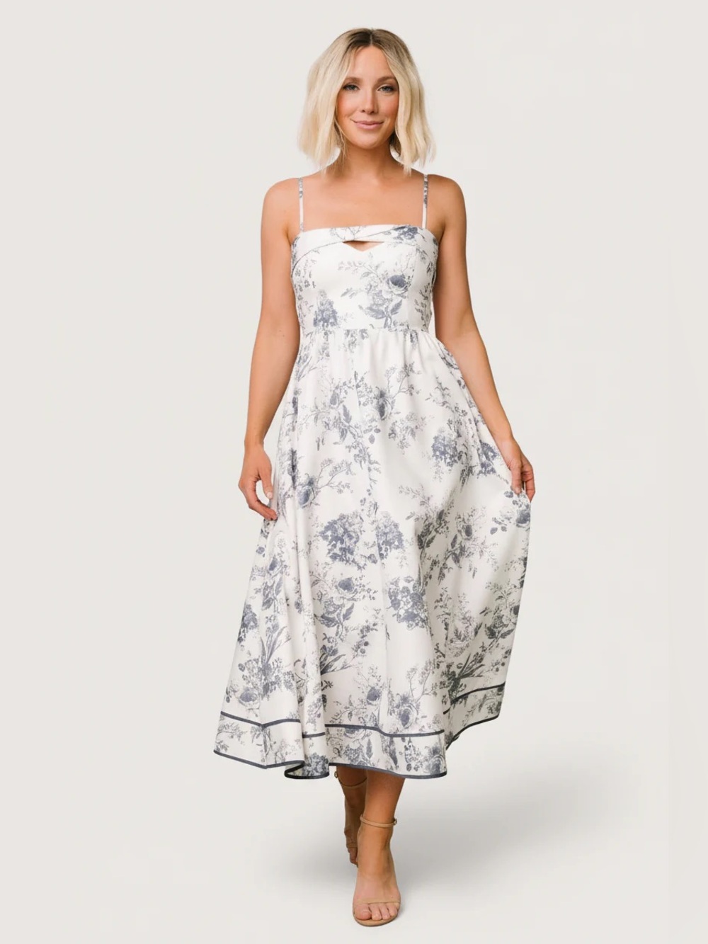 NWT!! Baltic Born - Bellagio Midi Dress - Slate Floral - Size Medium